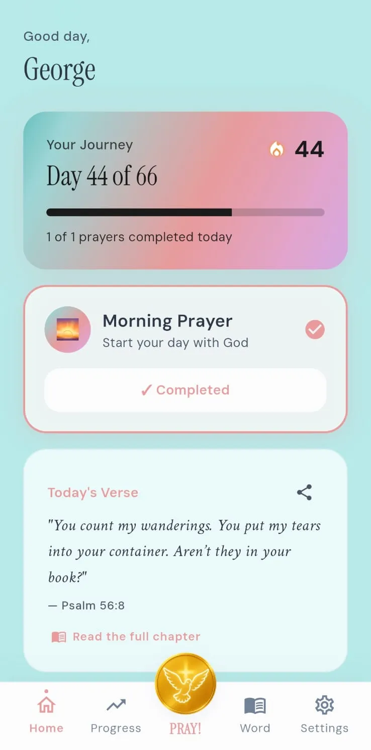PRAY in the Mist theme